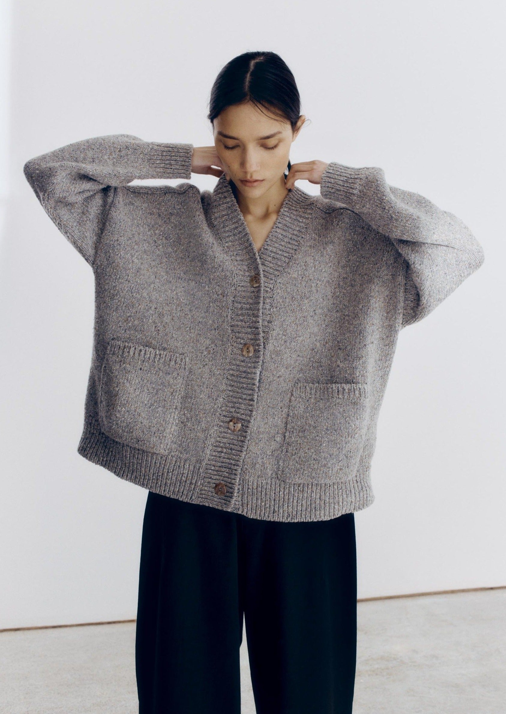 Grey Soft Wool Cardigan