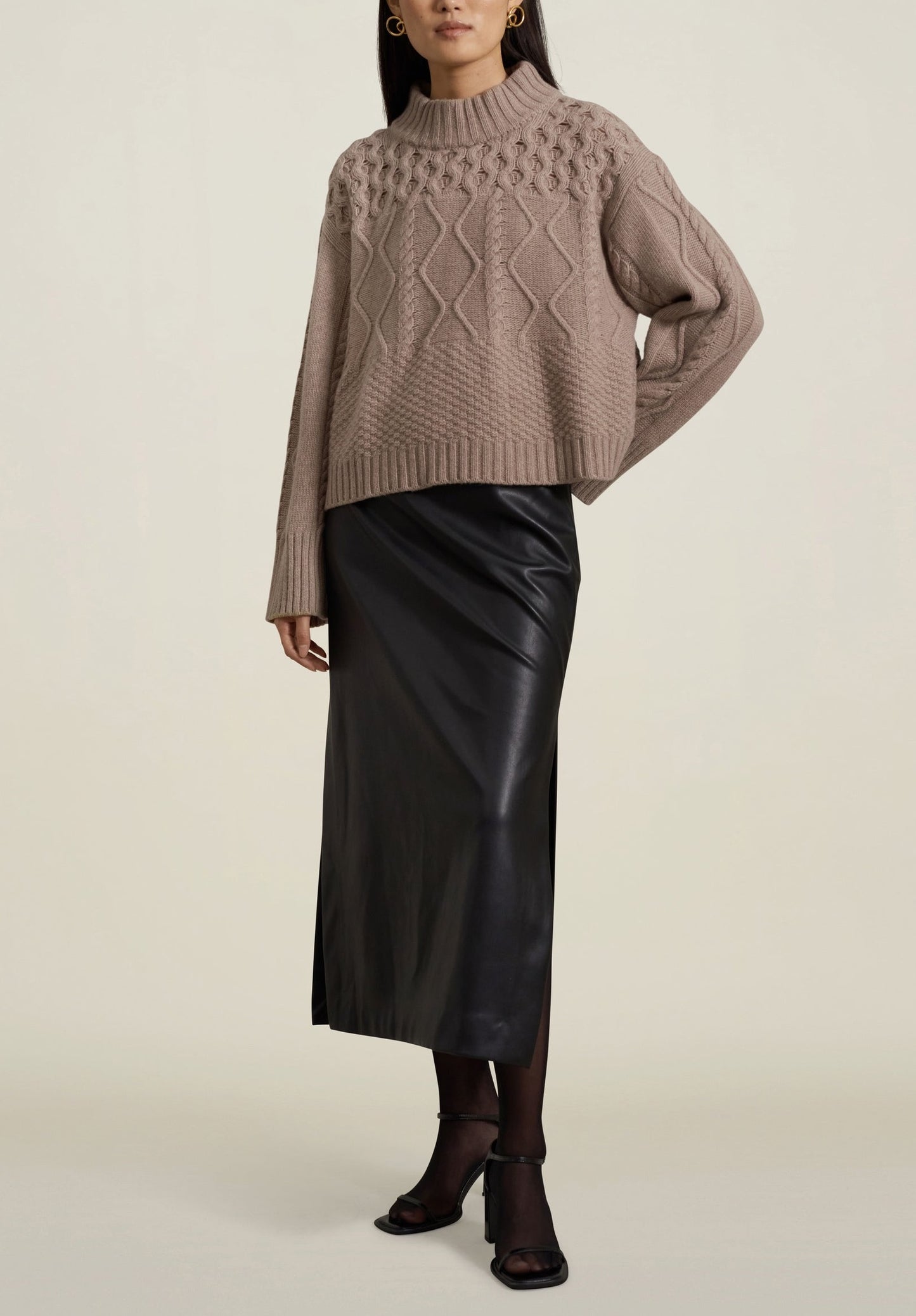 Cropped Chalet Sweater, Oatmeal