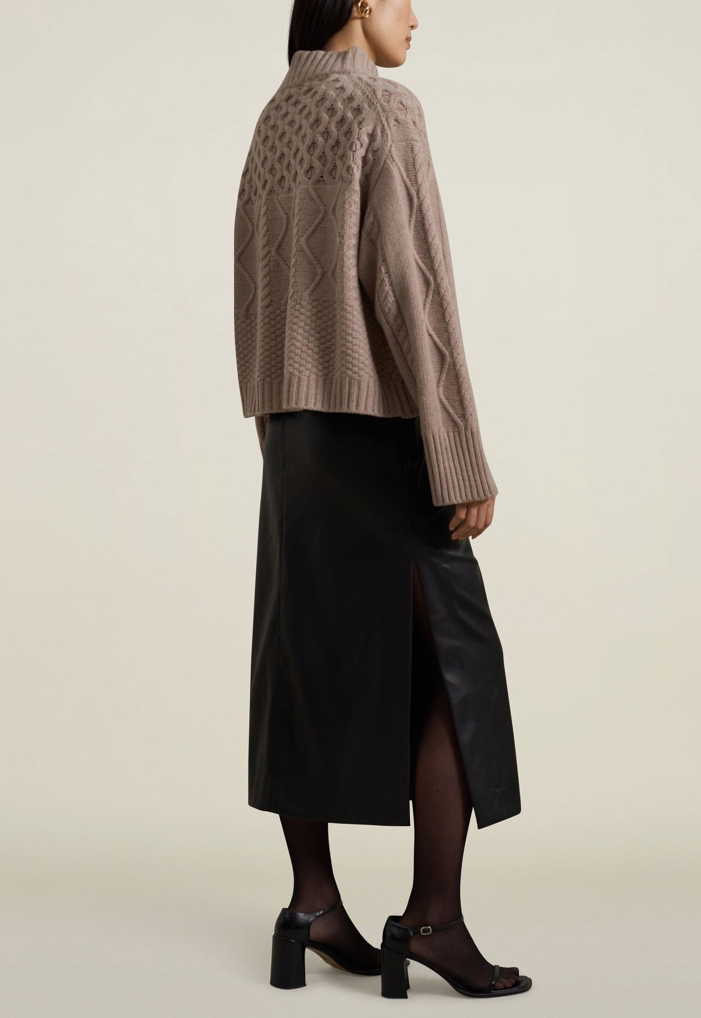 Cropped Chalet Sweater, Oatmeal