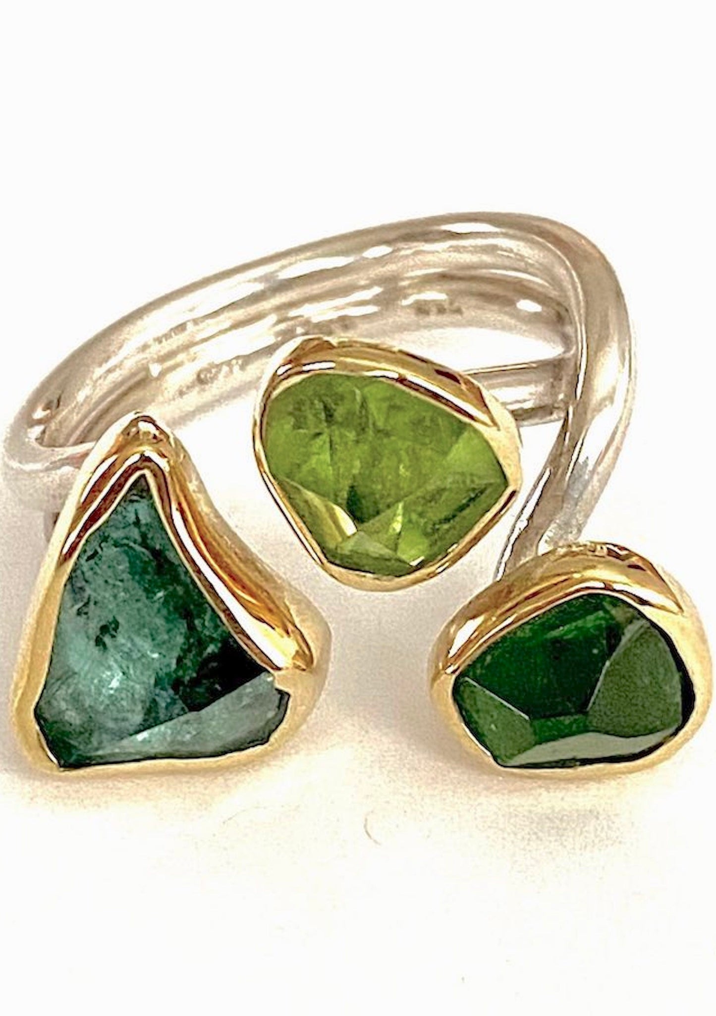 Green Tourmaline & Peridot Ring