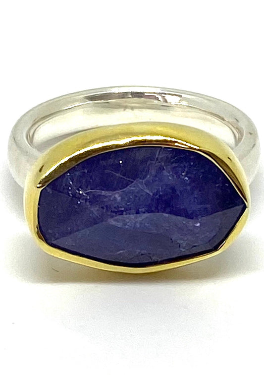 Tanzanite 18K Gold & S/S Ring