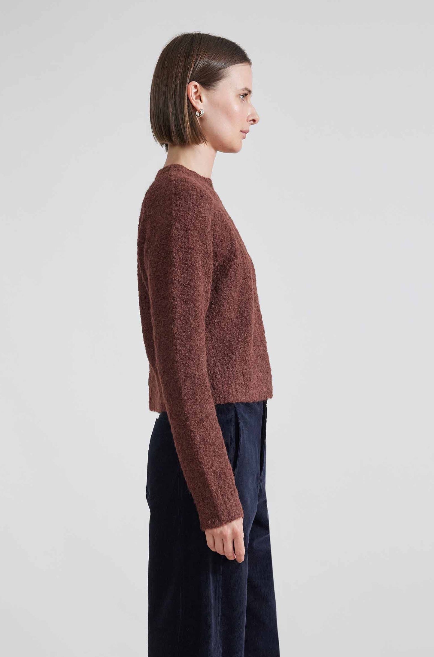 Liisa Textured Sweater, Chocolate