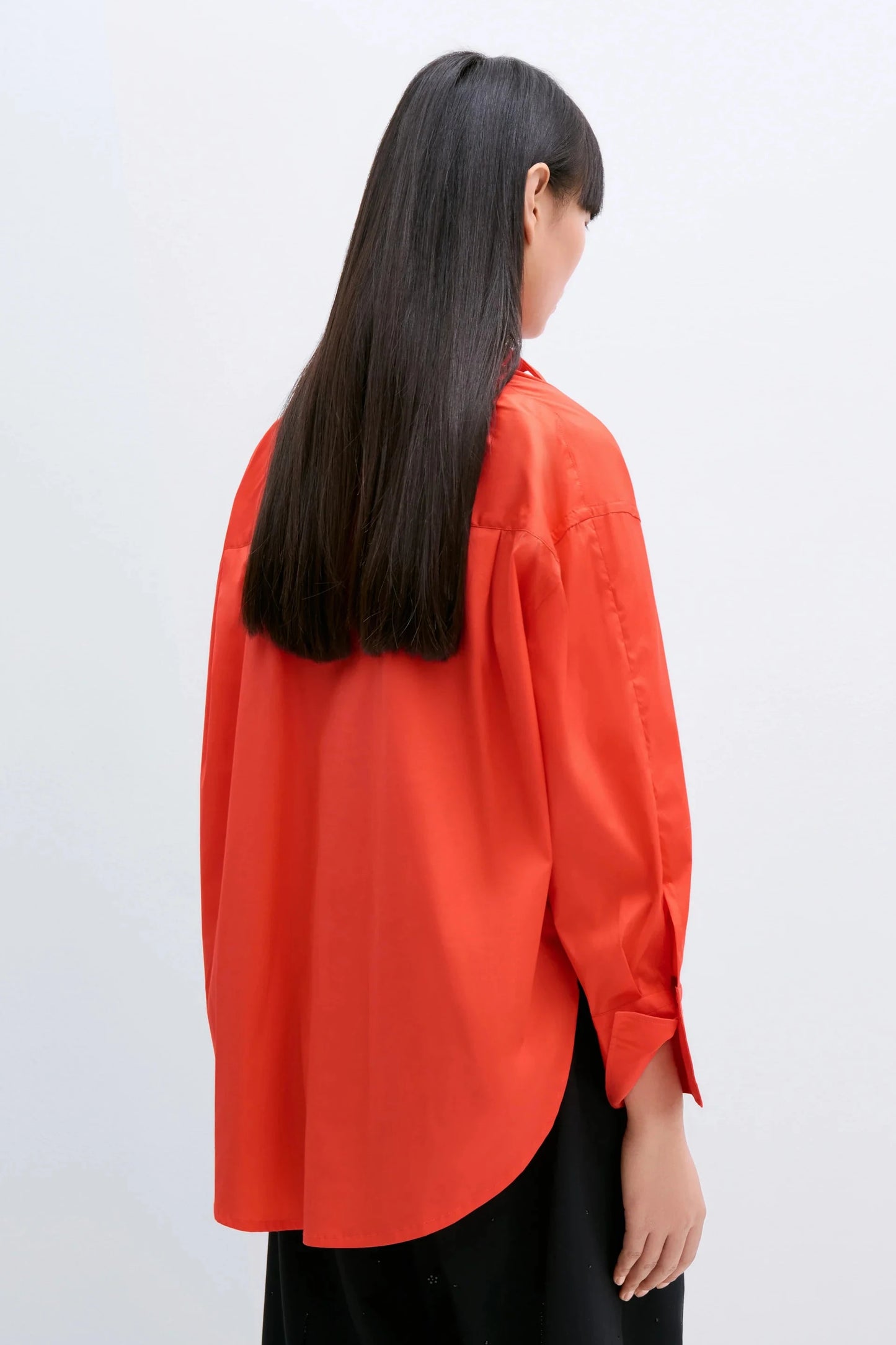 Oversized Cotton Shirt, Coral