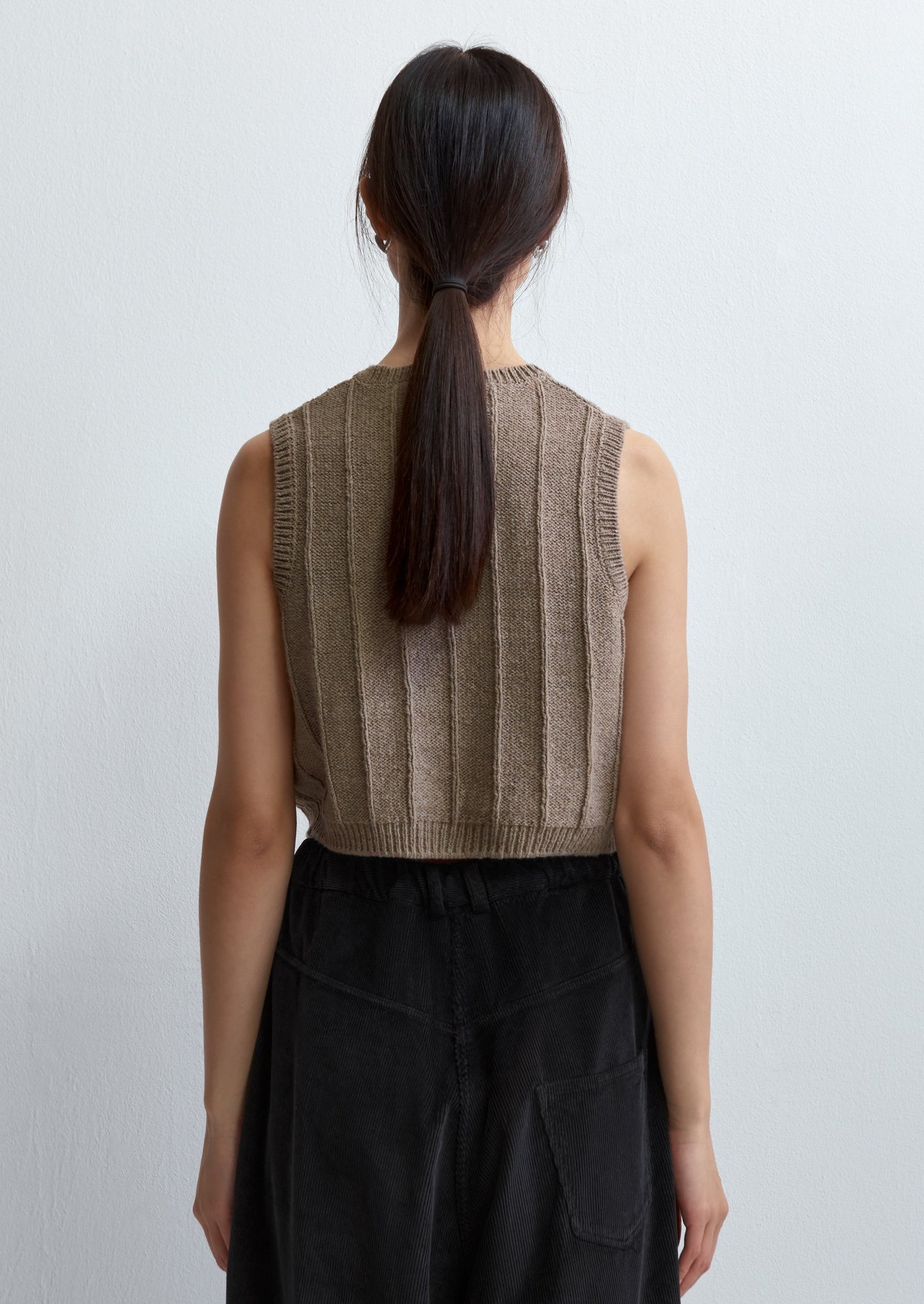 Heather Cotton Waistcoat, Taupe