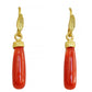 Italian Red Coral Drops in 18K Gold