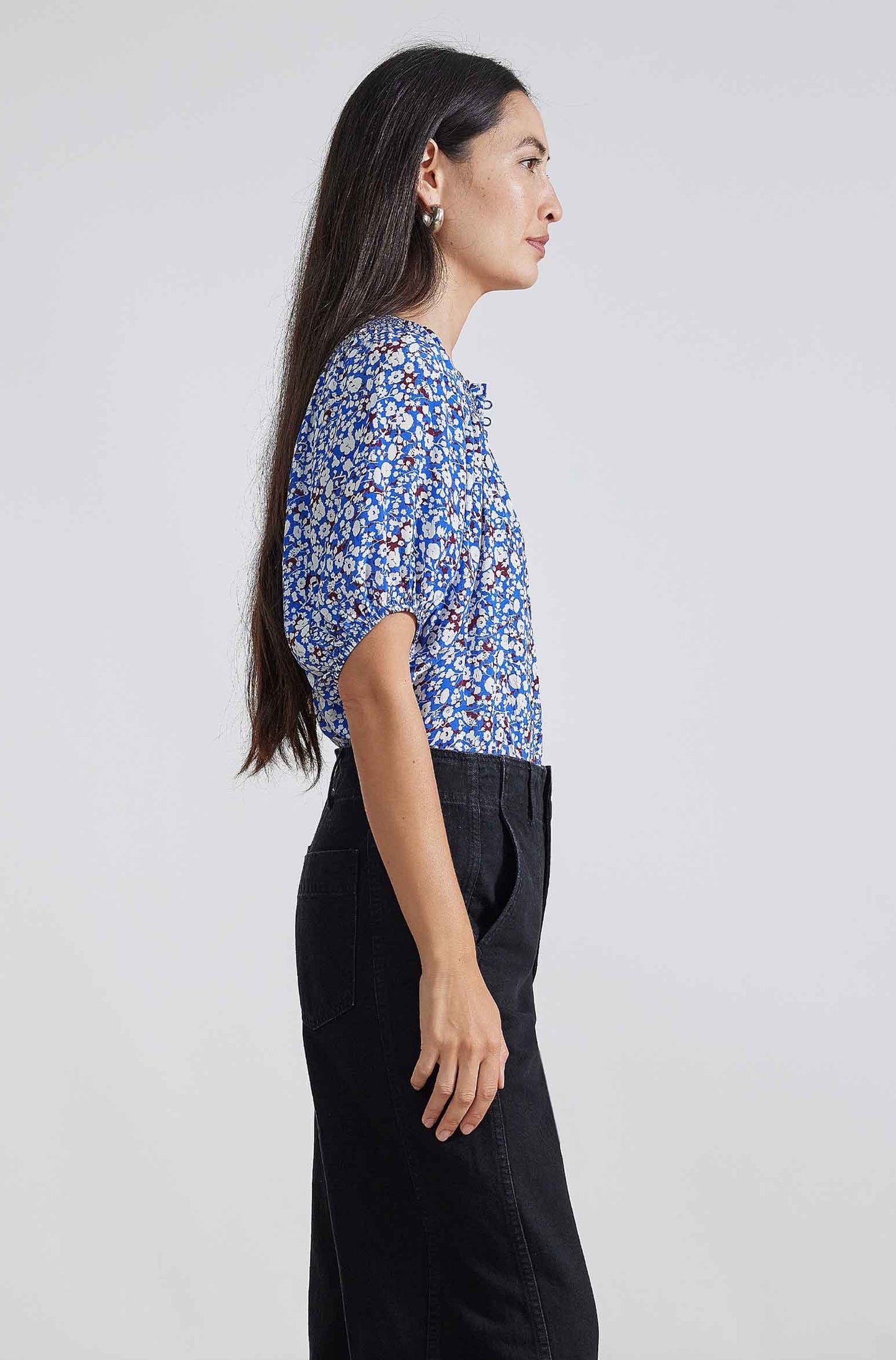 Esparta Short Sleeve Shirt, Piet Floral Blue