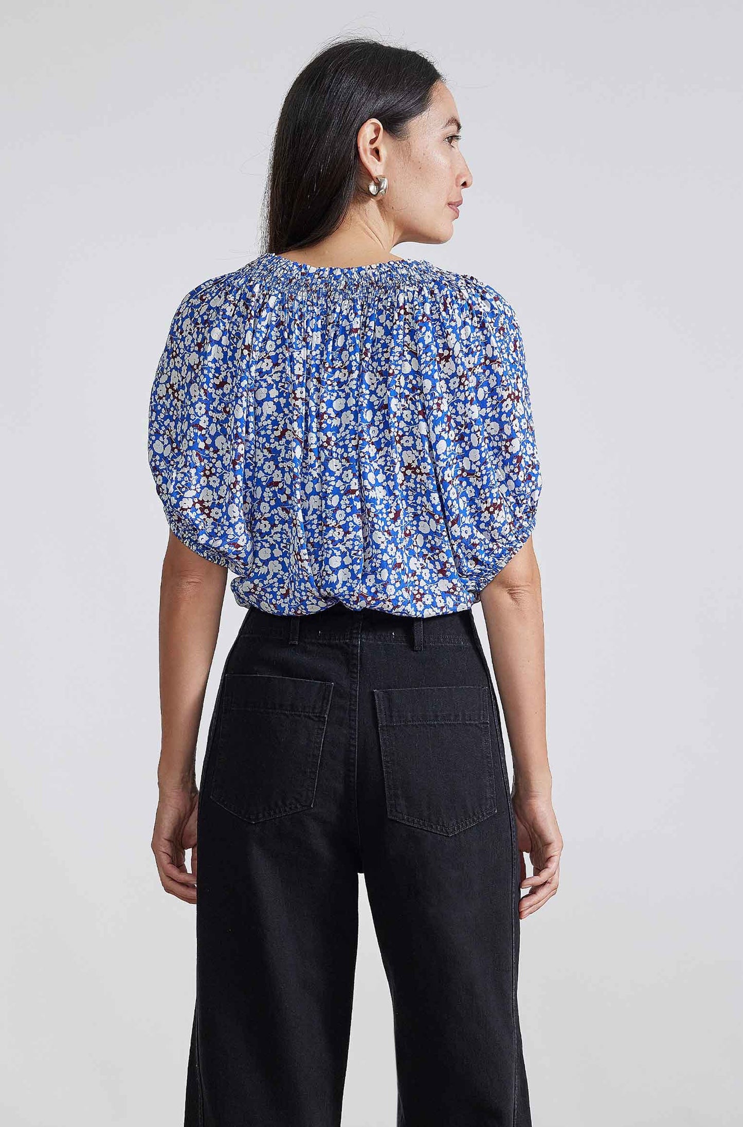 Esparta Short Sleeve Shirt, Piet Floral Blue