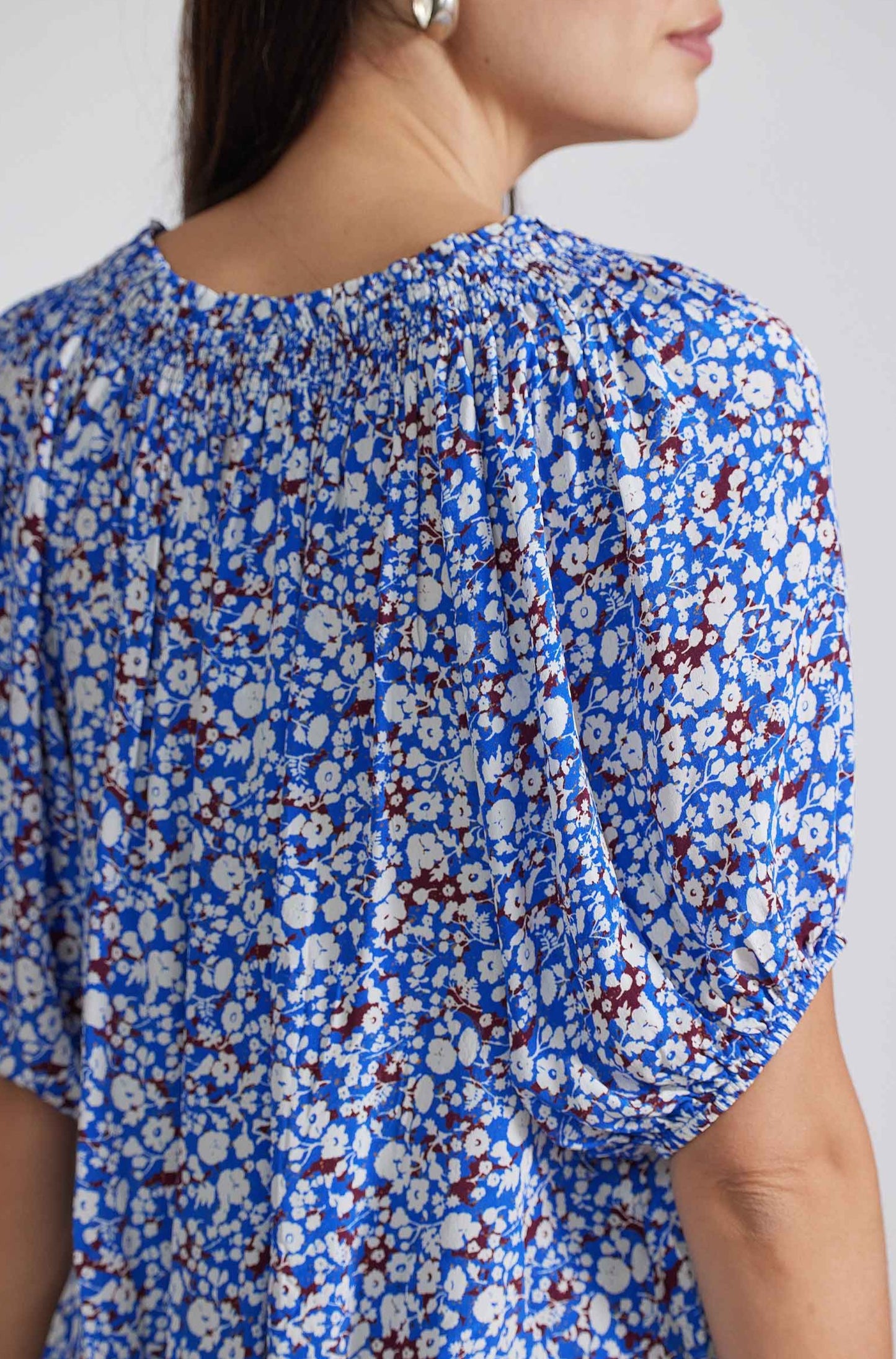 Esparta Short Sleeve Shirt, Piet Floral Blue