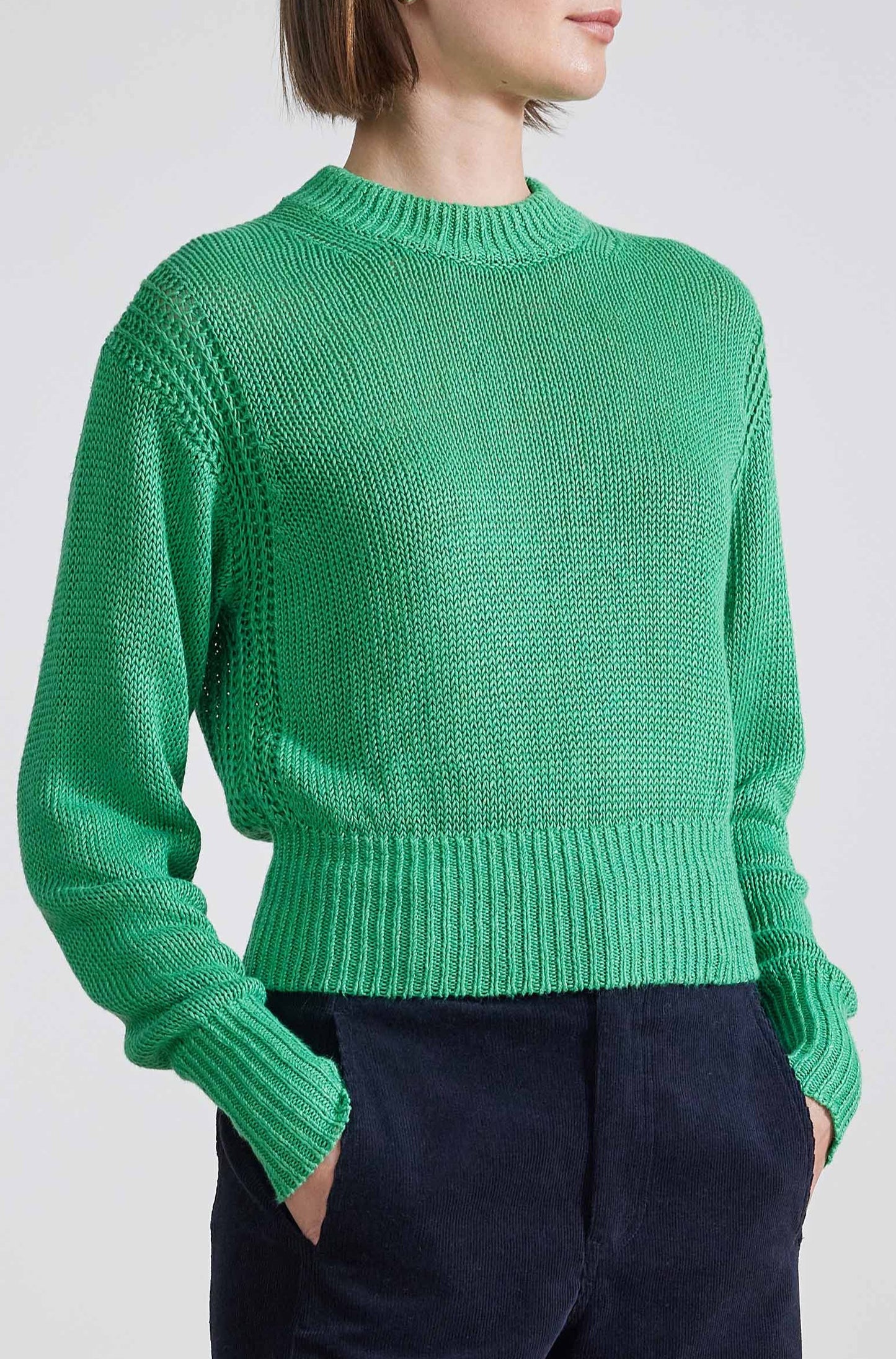 Helmi Cropped Sweater, Grass