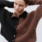 Cardigan Mohair Cropped, Color Block