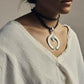 Large Naja Pendant with Twisted Leather Cord