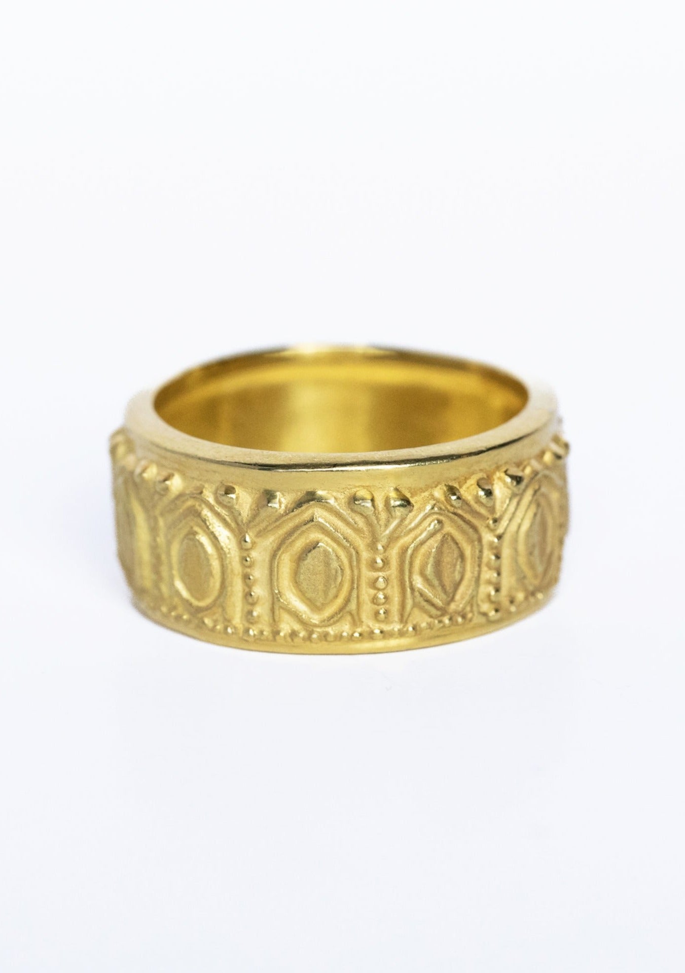 18K Gold Embossed Ring