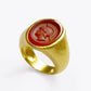 22K Gold ring set with Profile Agate