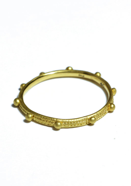 Beaded Contemplation 18K Gold Band