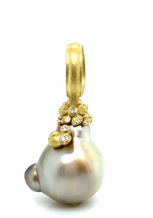 Gold & Diamond Tahitian Pearl Pendant