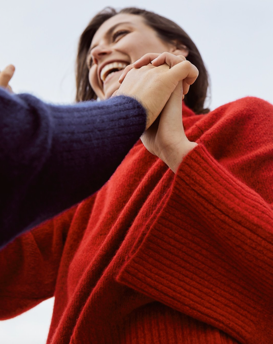 Josie Funnel Turtleneck, Red