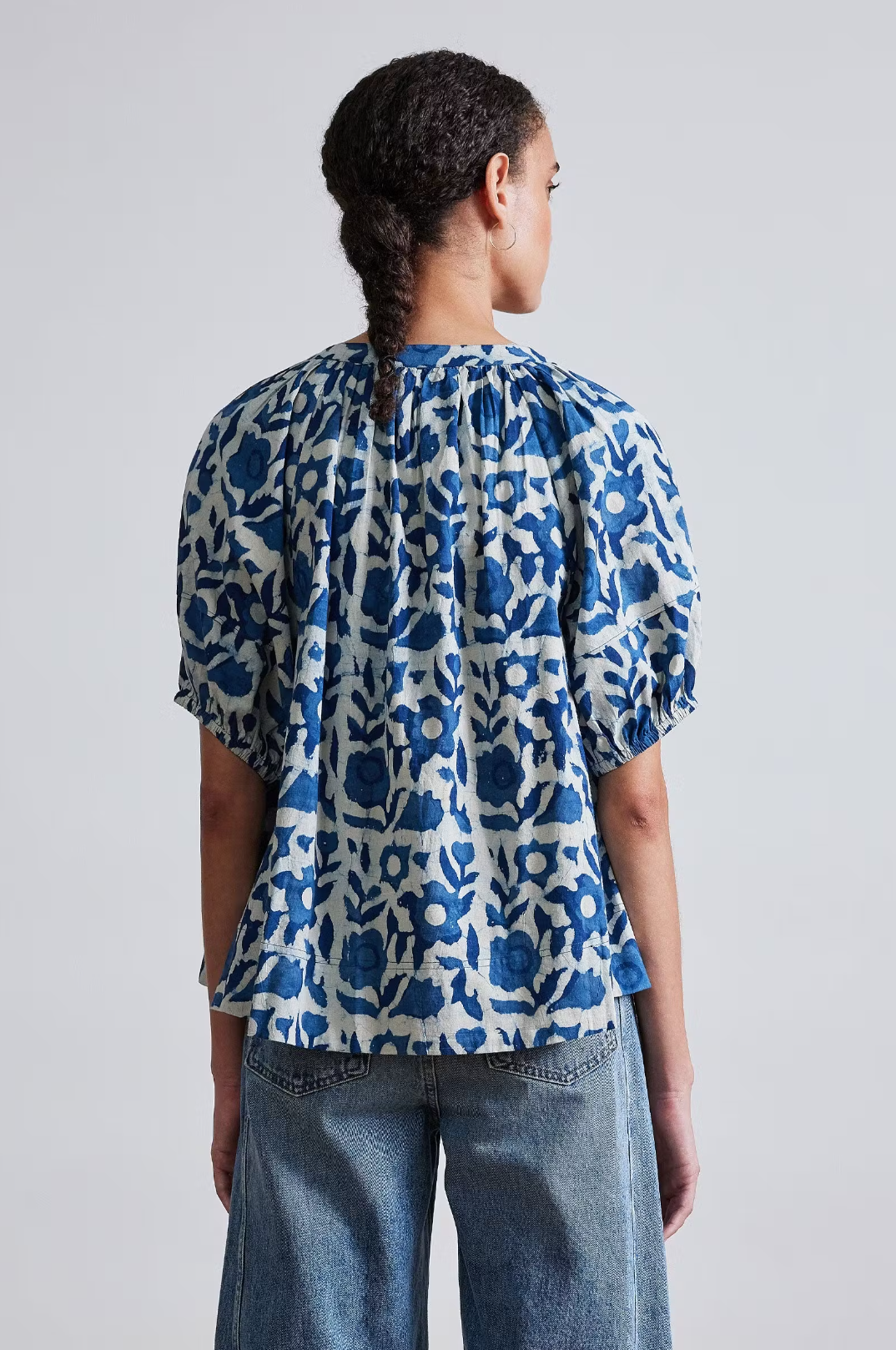 Lumina Popover, Batik Floral Indigo