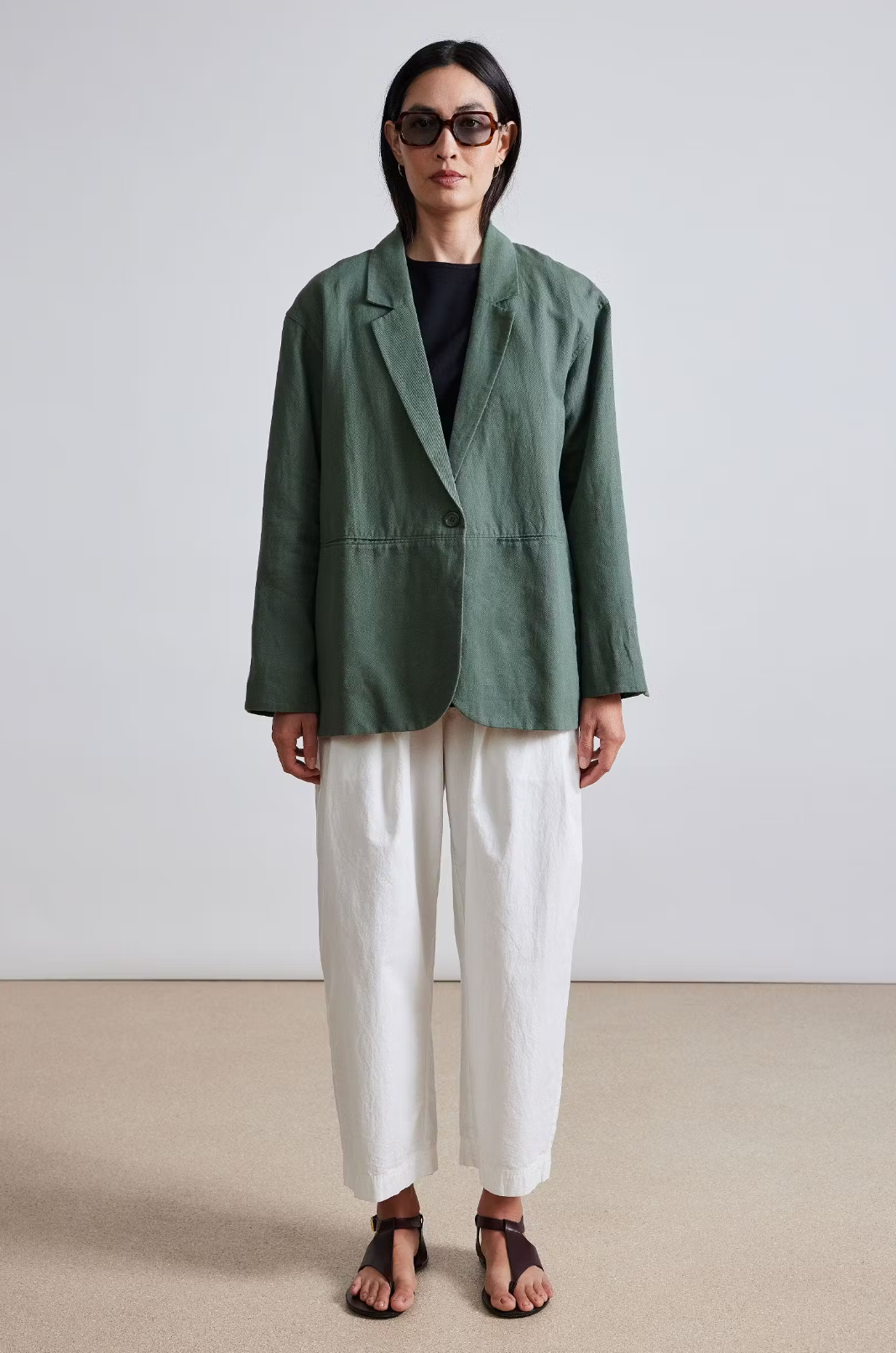 Oversized Blazer, Thyme