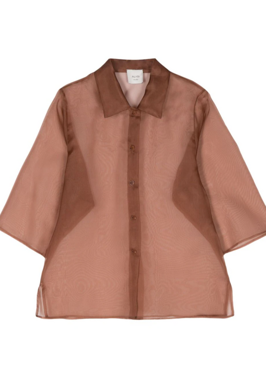 Gomito Organza Shirt, Mogano