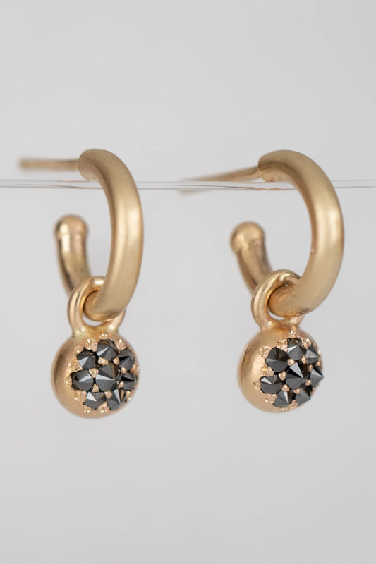 Black Diamond Cluster Drop Earrings