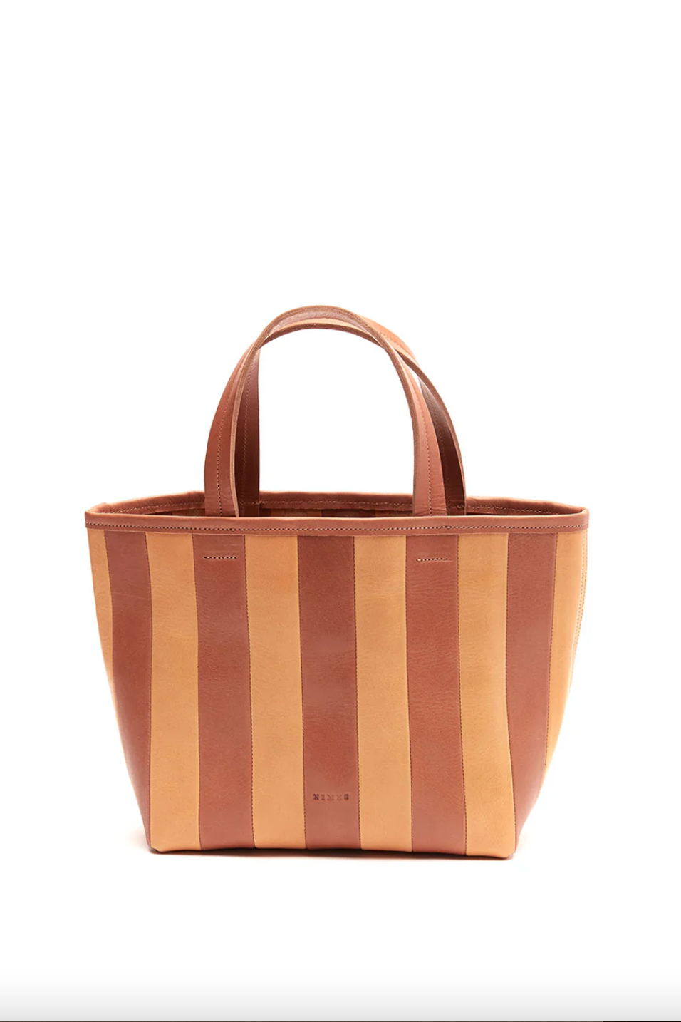 Striped Gorriti Handbag, Tobacco & Saddle