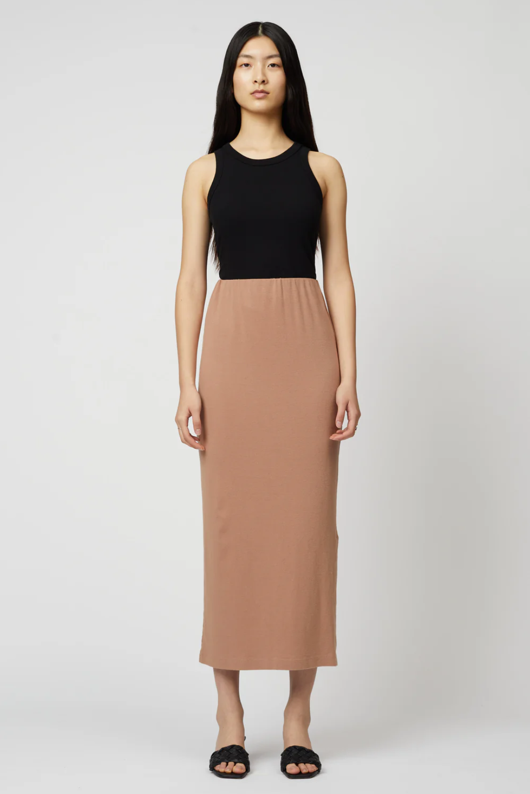 Jersey Midi Skirt, Sandy Mauve