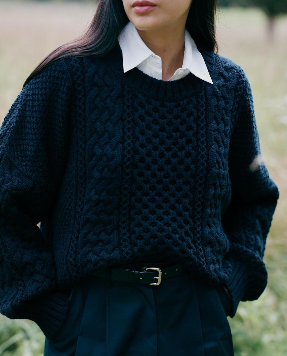 Fisherman Sweater, Navy