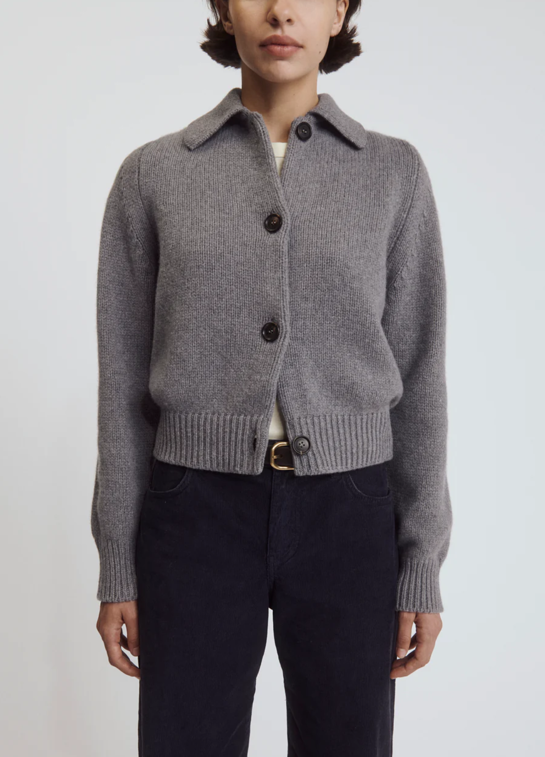 Wool/Cashmere Collared Jacket, Grey