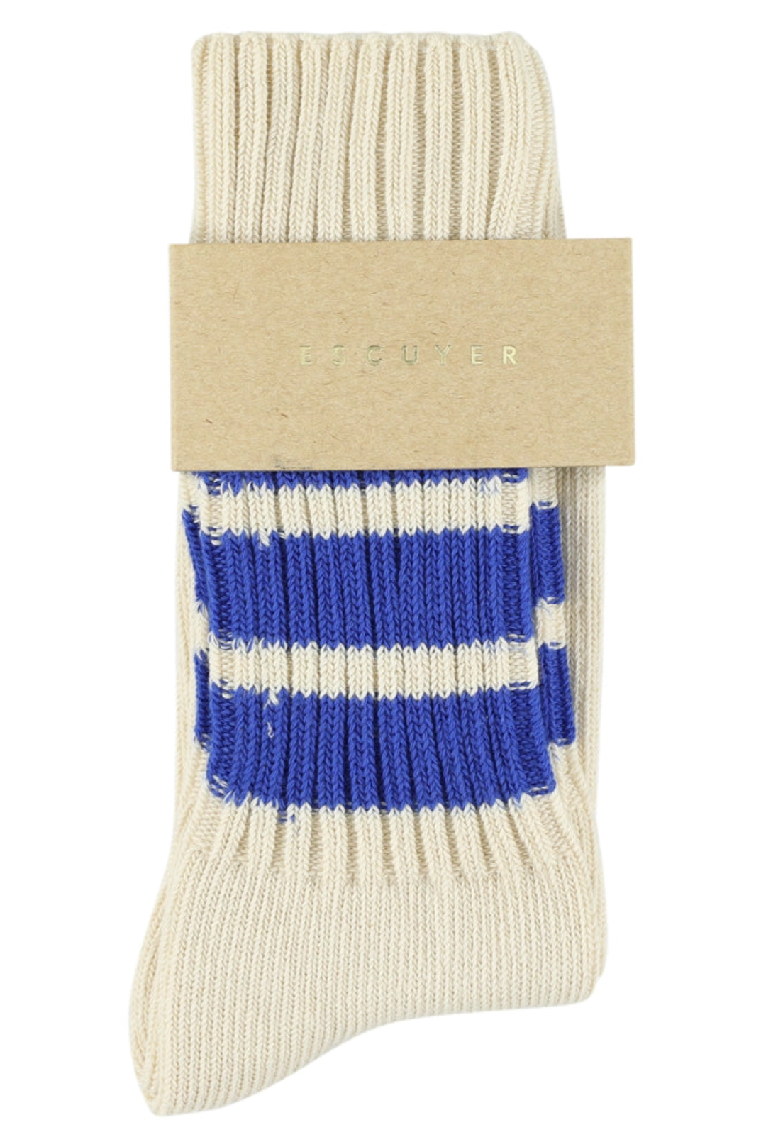 Unisex Tube Socks, Ecru & Bright Blue