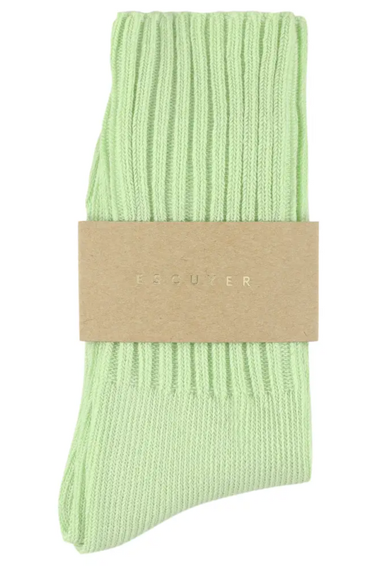 Women's Crew Socks, Aqua Green