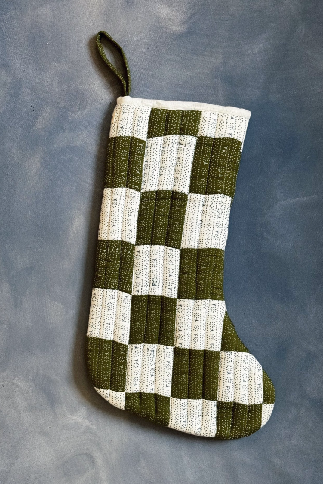 Patchwork Stocking, Moss