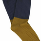 Women's Block Socks, Navy/Cumin