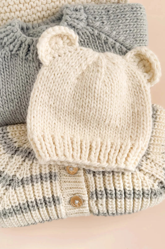 Kid's Bear Hat, Cream