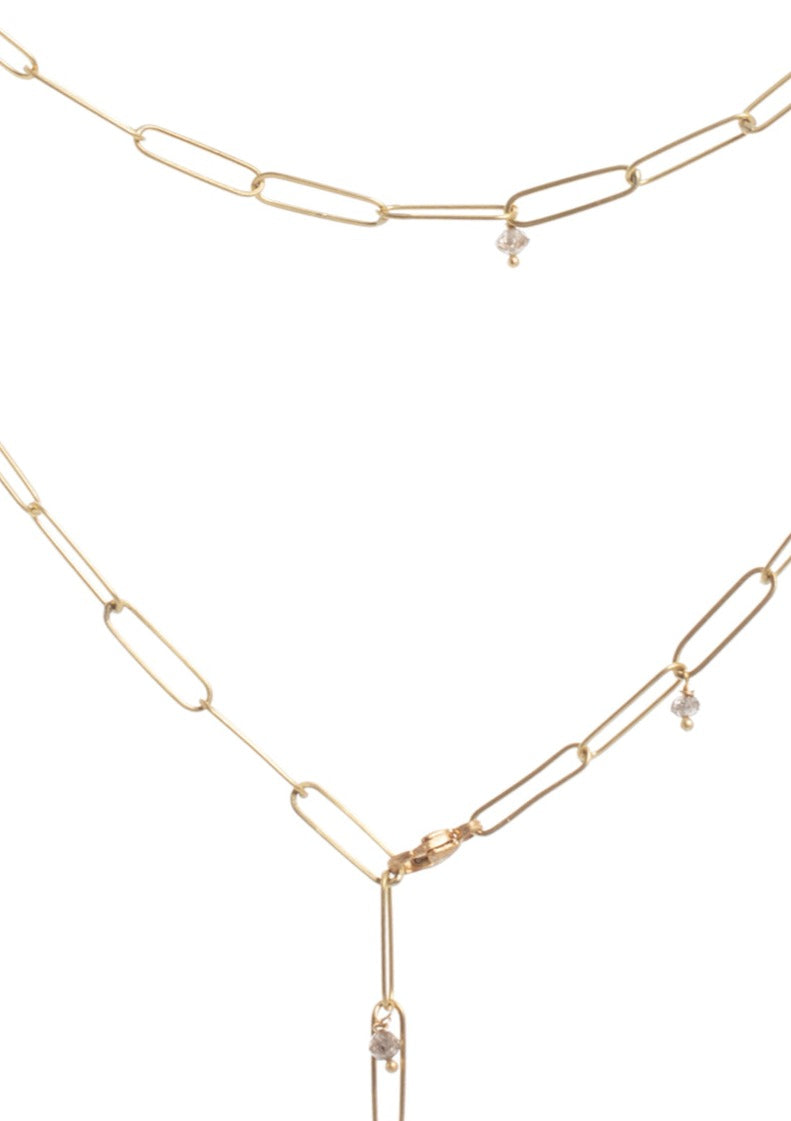 Gold Popsicle Chain with Diamonds 18"