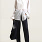 Chloe Bib Button Down, White