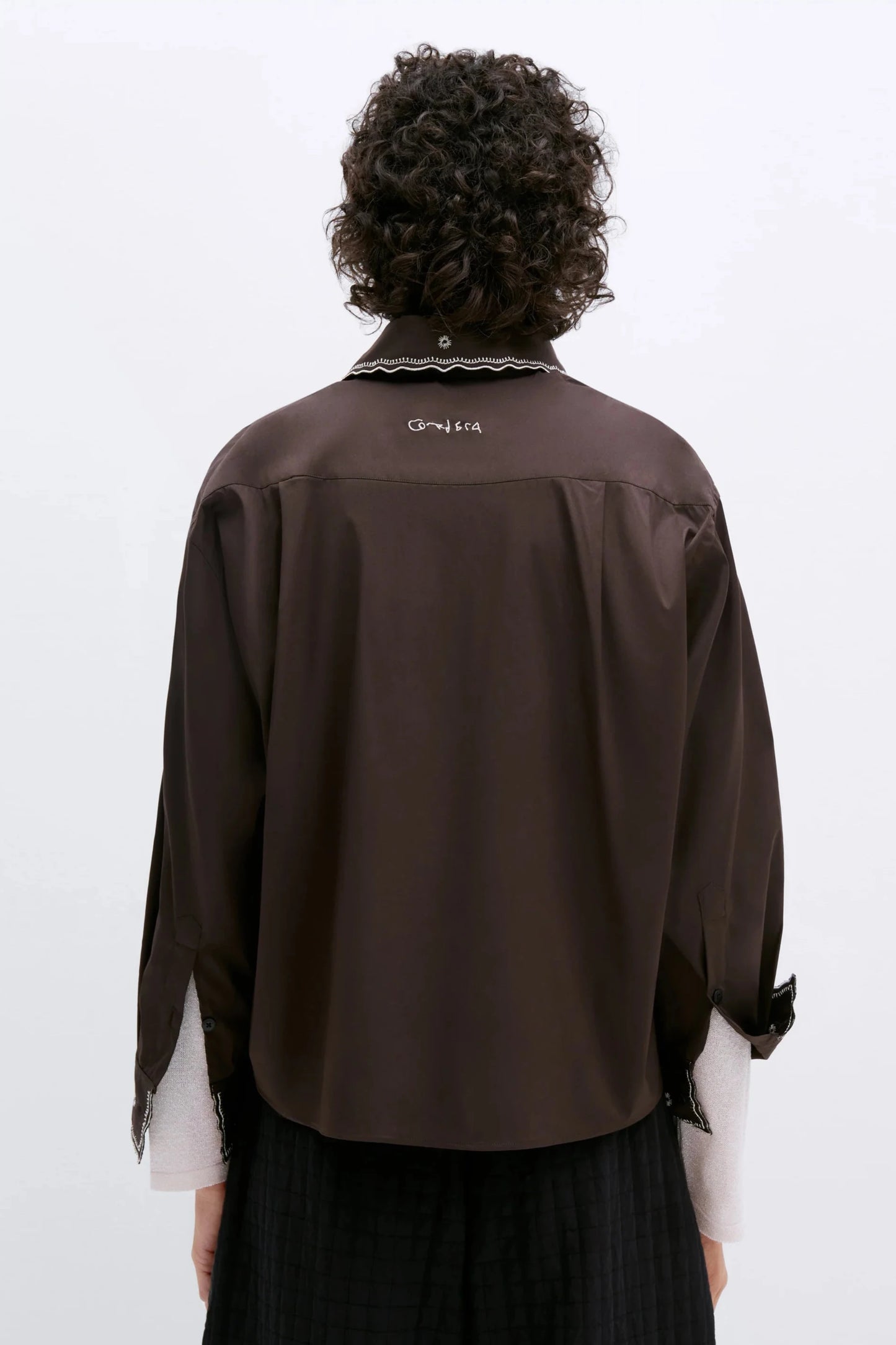 Embroidery Shirt, Chocolate