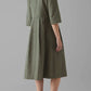 Franca Cotton Gingham Dress, Olive Green