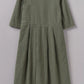 Franca Cotton Gingham Dress, Olive Green