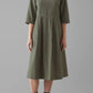 Franca Cotton Gingham Dress, Olive Green