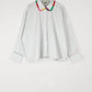 Greta Shirt, White/Marine