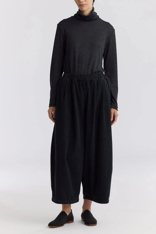 Corduroy Wide Pants, Dark Grey