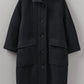 Navy Wool Hooded Coat, Dark Navy