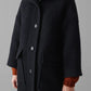 Navy Wool Hooded Coat, Dark Navy