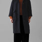 Navy Wool Hooded Coat, Dark Navy