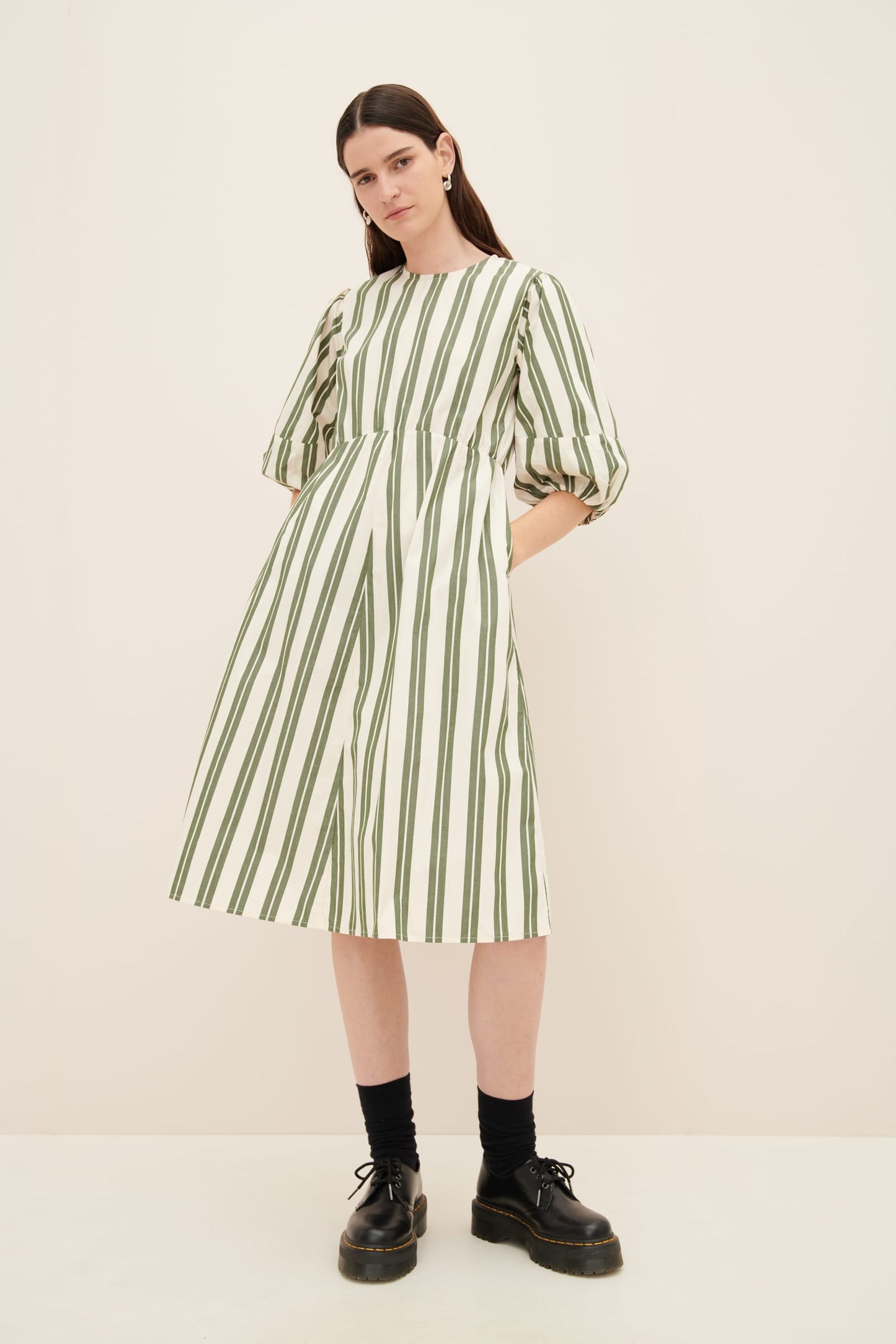 Joan Dress, Forest Stripe