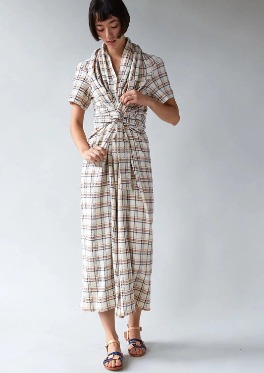 Jocelyn Dresss, Pecan Plaid Gauze