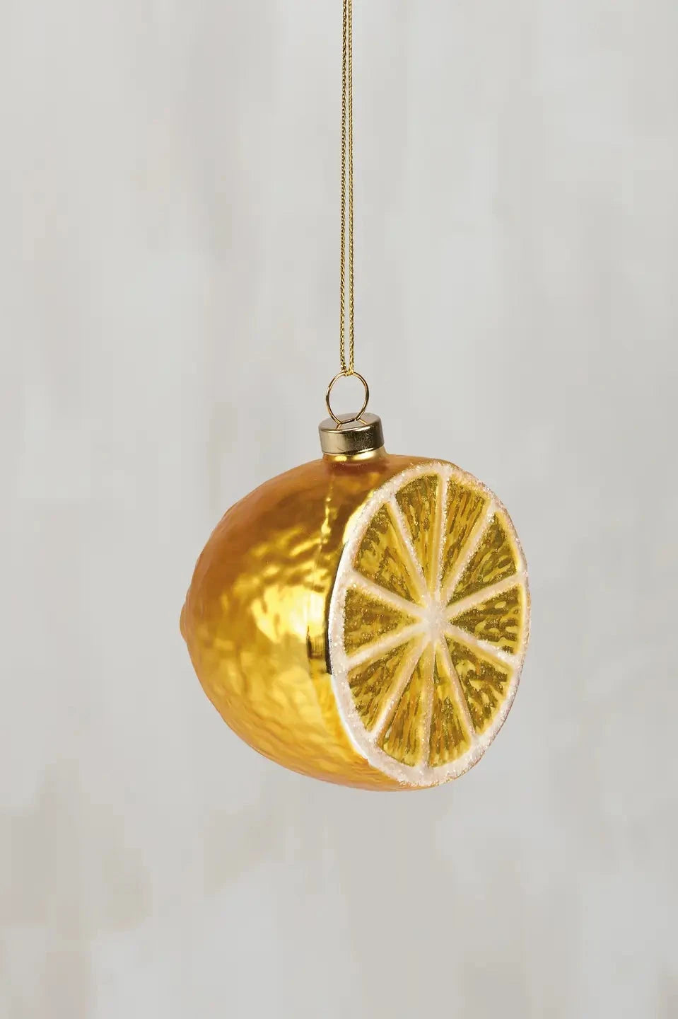 Glass Lemon Half Ornament