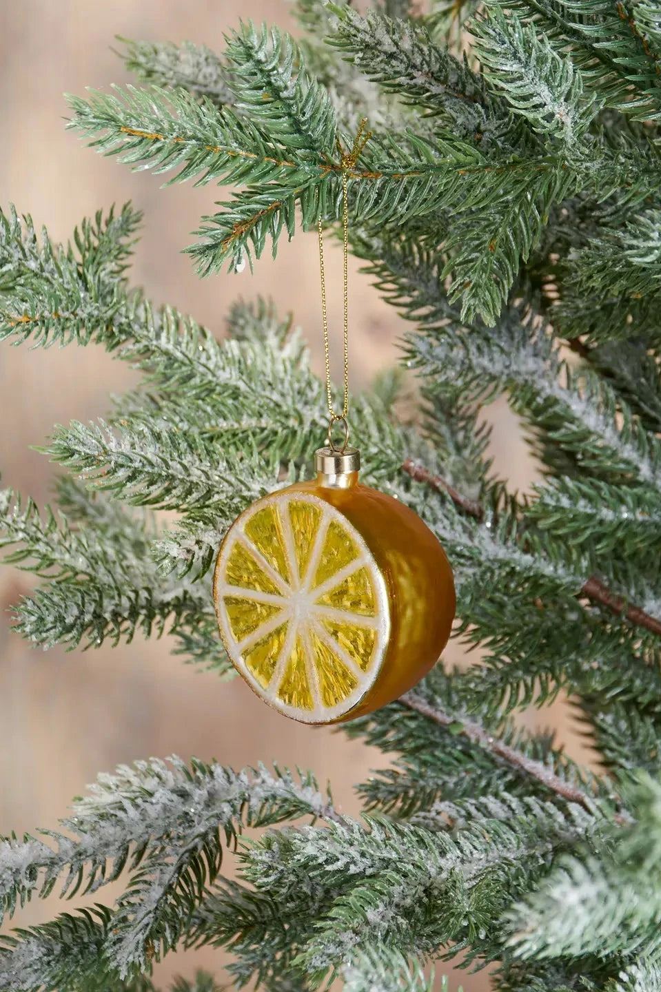 Glass Lemon Half Ornament