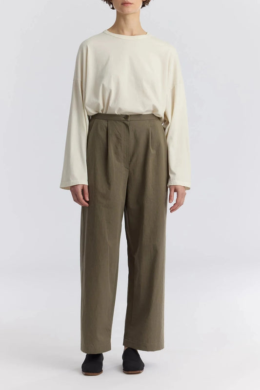 Straight Trousers, Dark Olive