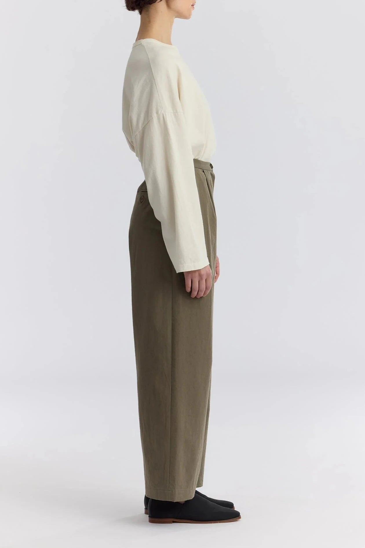 Straight Trousers, Dark Olive